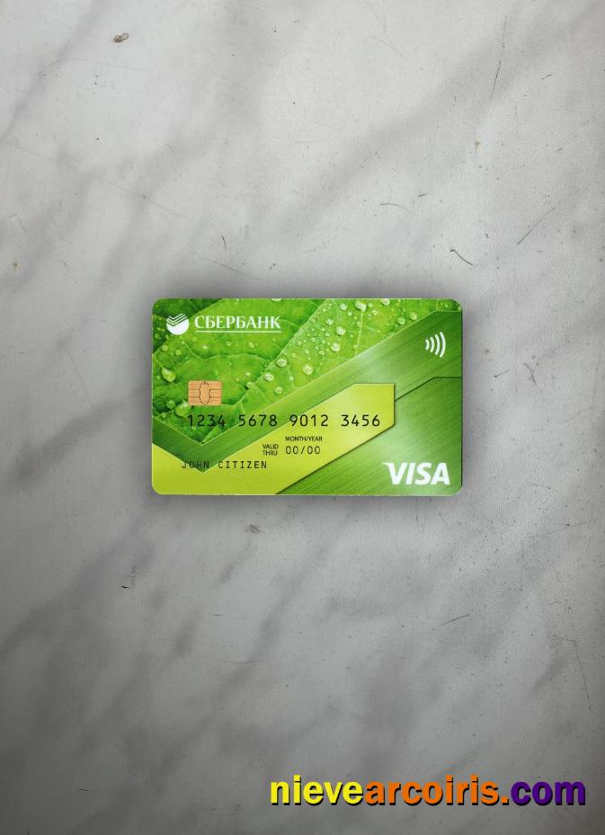 Russia Sberbank visa credit card green photolook